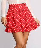 Miss Retro Mouse Polka Dot Skater Skirt for Women's Mouse Costume