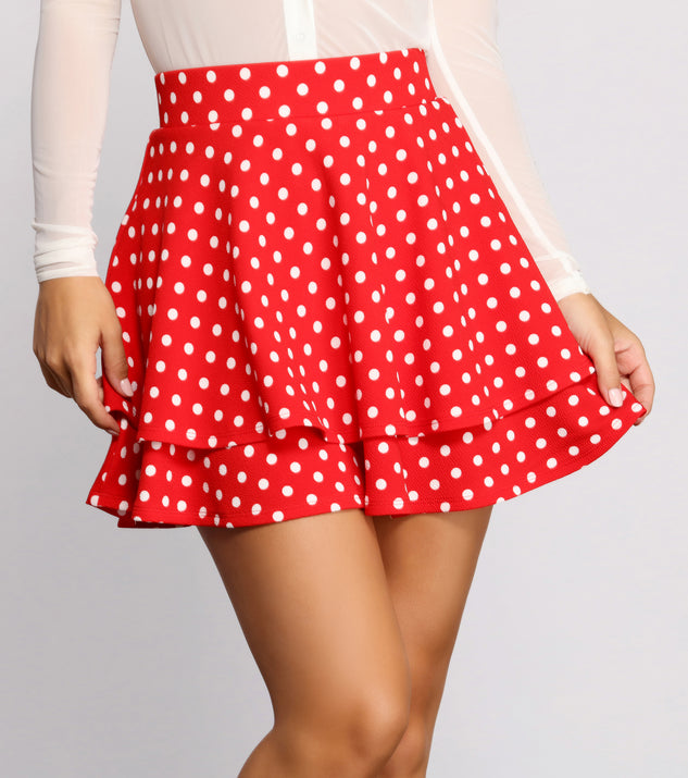 Miss Retro Mouse Polka Dot Skater Skirt for Women's Mouse Costume