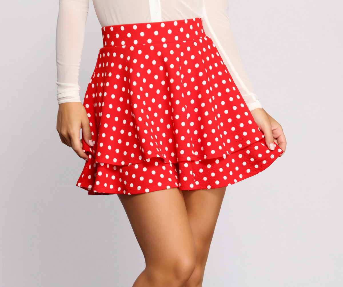Windsor Miss Retro Mouse Polka Dot Skater Skirt CoolSprings Galleria