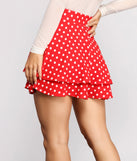 Back Hemline on Miss Retro Mouse Polka Dot Skater Skirt for Women's Mouse Costume