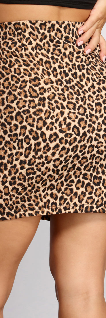Fabulously Fierce Leopard Mini Skirt provides a stylish start to creating your best summer outfits of the season with on-trend details for 2023!