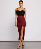Ribbed High Slit Maxi Skirt provides a stylish start to creating your best summer outfits of the season with on-trend details for 2023!