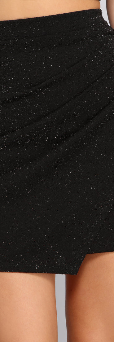 High Waist Wrap Glitter Mini Skirt provides a stylish start to creating your best summer outfits of the season with on-trend details for 2023!