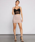 Stylishly Ruched Mesh Mini Skirt provides a stylish start to creating your best summer outfits of the season with on-trend details for 2023!