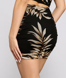 Tropical Allure Ruched Mini Skirt provides a stylish start to creating your best summer outfits of the season with on-trend details for 2023!