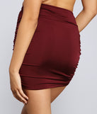 Dazzling Glamour Ruched Mini Skirt for 2023 festival outfits, festival dress, outfits for raves, concert outfits, and/or club outfits