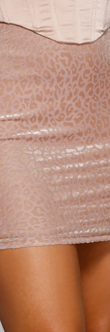 Leopard Velvet Burnout Mini Skirt for 2023 festival outfits, festival dress, outfits for raves, concert outfits, and/or club outfits