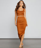 Chic And Basic Ruched Midi Skirt provides a stylish start to creating your best summer outfits of the season with on-trend details for 2023!