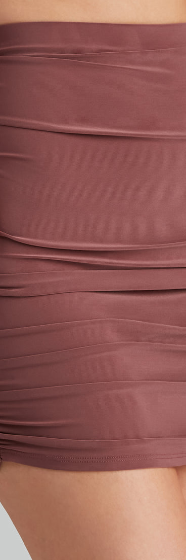 Cutie In Ruched Mini Skirt provides a stylish start to creating your best summer outfits of the season with on-trend details for 2023!