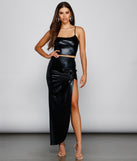 Dangerous Glam Faux Leather Midi Skirt provides a stylish start to creating your best summer outfits of the season with on-trend details for 2023!