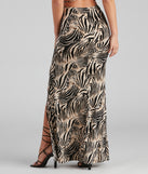 Wild Season Zebra Slit Maxi Skirt provides a stylish start to creating your best summer outfits of the season with on-trend details for 2023!