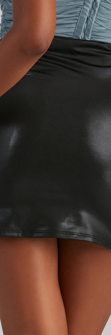 Glam Guru Faux Leather Mini Skirt provides a stylish start to creating your best summer outfits of the season with on-trend details for 2023!