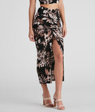 Island Flower High Slit Midi Skirt provides a stylish start to creating your best summer outfits of the season with on-trend details for 2023!