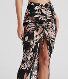Island Flower High Slit Midi Skirt provides a stylish start to creating your best summer outfits of the season with on-trend details for 2023!