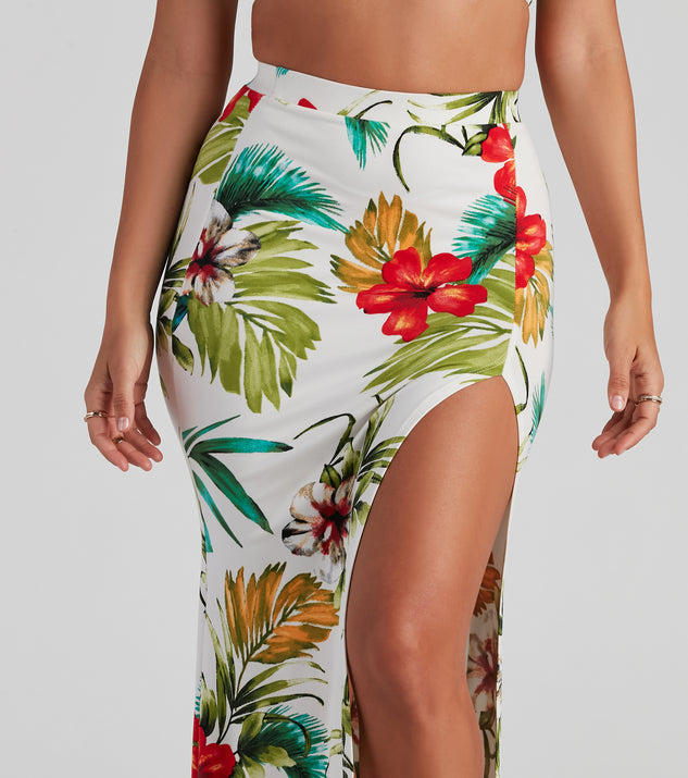 Tropical Glam Floral Maxi Skirt Windsor 