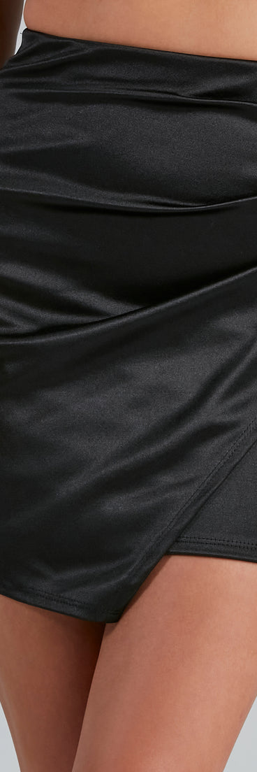Ready To Party Satin Wrap Skirt helps create the best bachelorette party outfit or the bride's sultry bachelorette dress for a look that slays!