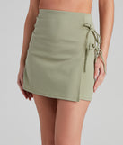 Lace Me Up Crepe Mini Skirt for 2023 festival outfits, festival dress, outfits for raves, concert outfits, and/or club outfits