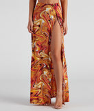 Retro Swirls Slit Maxi Skirt is a trendy pick to create 2023 festival outfits, festival dresses, outfits for concerts or raves, and complete your best party outfits!