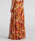 Retro Swirls Slit Maxi Skirt is a trendy pick to create 2023 festival outfits, festival dresses, outfits for concerts or raves, and complete your best party outfits!