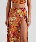 Retro Swirls Slit Maxi Skirt provides a stylish start to creating your best summer outfits of the season with on-trend details for 2023!