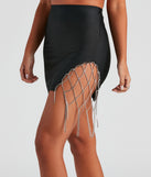Glam Catch Rhinestone Mini Skirt helps create the best bachelorette party outfit or the bride's sultry bachelorette dress for a look that slays!