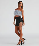Glam Catch Rhinestone Mini Skirt provides a stylish start to creating your best summer outfits of the season with on-trend details for 2023!