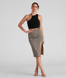 Sassy Style Leopard Print Midi Skirt provides a stylish start to creating your best summer outfits of the season with on-trend details for 2023!