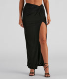 Summer Fling Twist Slit Maxi Skirt provides a stylish start to creating your best summer outfits of the season with on-trend details for 2023!