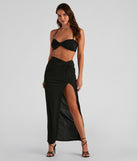 Summer Fling Twist Slit Maxi Skirt provides a stylish start to creating your best summer outfits of the season with on-trend details for 2023!