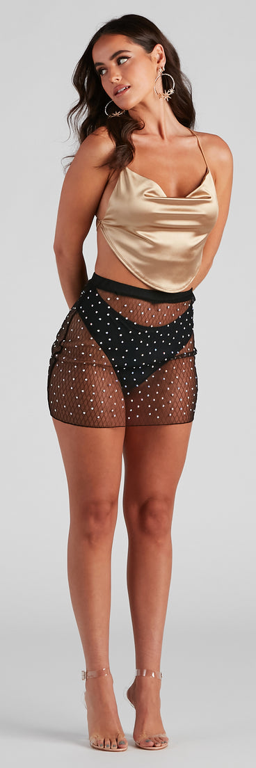 Seeing Glam Rhinestone Mesh Skirt provides a stylish start to creating your best summer outfits of the season with on-trend details for 2023!