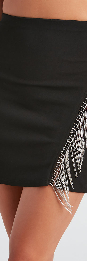 See Me Shine Crepe Fringe Mini Skirt provides a stylish start to creating your best summer outfits of the season with on-trend details for 2023!
