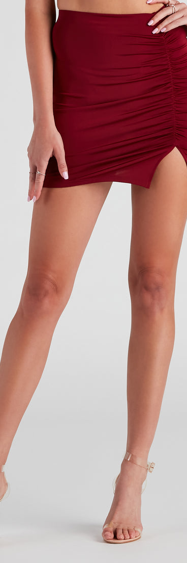 Language Of Glam Ruche Mini Skirt provides a stylish start to creating your best summer outfits of the season with on-trend details for 2023!