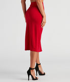 Set A Trend Crepe Slit Midi Skirt provides a stylish start to creating your best summer outfits of the season with on-trend details for 2023!
