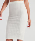 Cabin Cable Knit Midi Skirt provides a stylish start to creating your best summer outfits of the season with on-trend details for 2023!