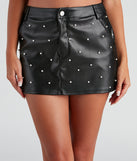 Chic Details Pearl PU Mini Skirt provides a stylish start to creating your best summer outfits of the season with on-trend details for 2023!