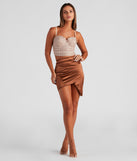 A Night In Satin Wrap Mini Skirt provides a stylish start to creating your best summer outfits of the season with on-trend details for 2023!