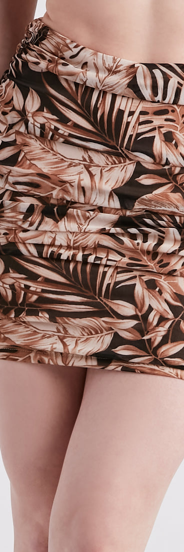 Paradise Bound Tropical Print Mini Skirt provides a stylish start to creating your best summer outfits of the season with on-trend details for 2023!