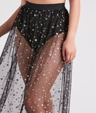 Starry-Eyed Sheer Mesh Maxi Skirt is a fire pick to create 2023 festival outfits, concert dresses, outfits for raves, or to complete your best party outfits or clubwear!