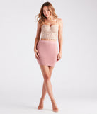 Chic And Snatched Ribbed Mini Bandage Skirt