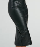 Sultry Snake Print Faux Leather Midi Skirt is a fire pick to create a concert outfit, 2024 festival looks, outfits for raves, or to complete your best party outfits or clubwear!