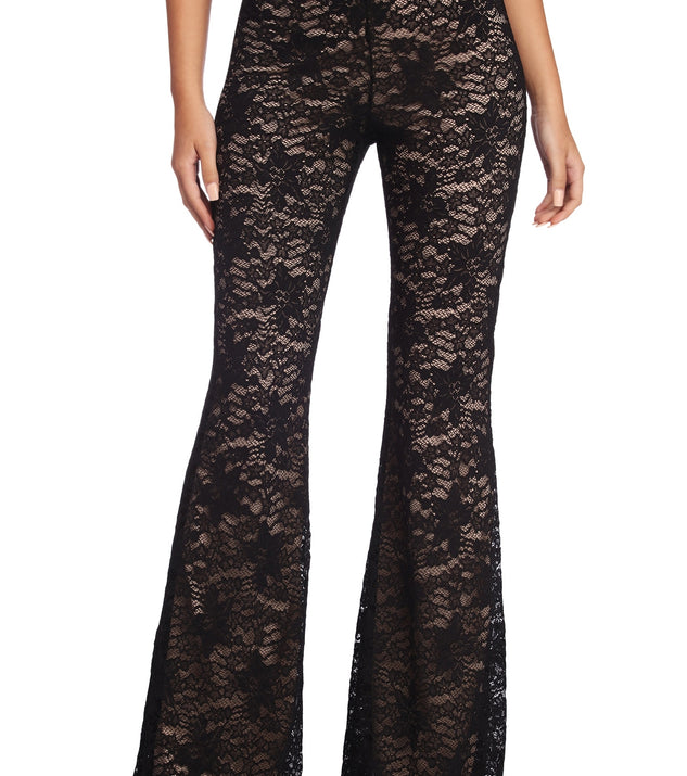 Blissful Illusion Lace Flared Pants | Windsor