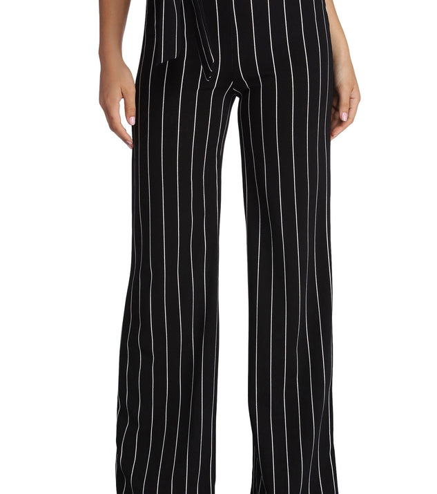 Poised In Pinstripe Pants