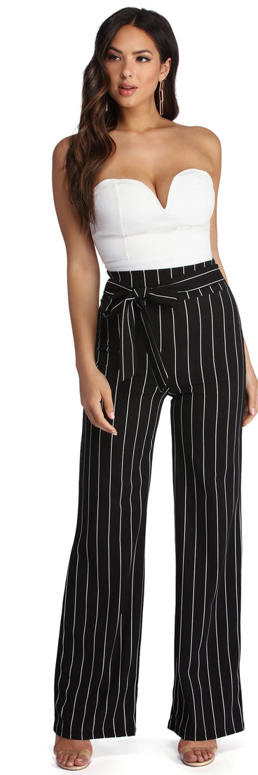 Poised In Pinstripe Pants