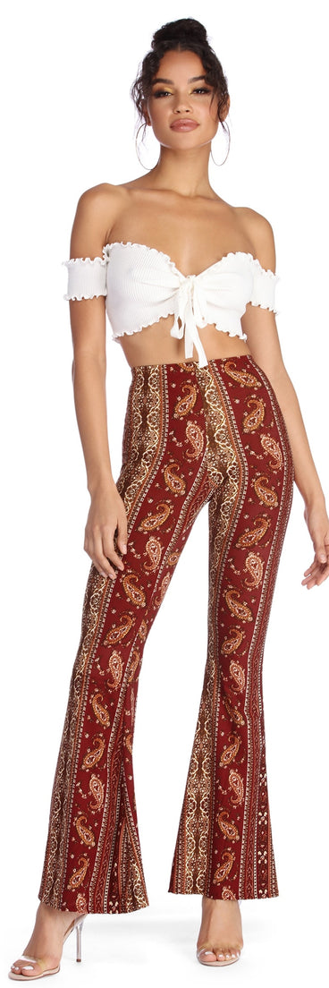 Boho Wanderer Paisley Flared Pants provides a stylish start to creating your best summer outfits of the season with on-trend details for 2023!