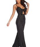 Stand Out Striped Tie Front Jumpsuit for 2022 festival outfits, festival dress, outfits for raves, concert outfits, and/or club outfits