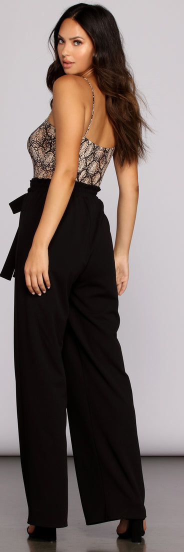 Sassy Snake Paper Bag Jumpsuit for 2022 festival outfits, festival dress, outfits for raves, concert outfits, and/or club outfits