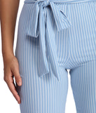 Striped And Tied High Waist Pants