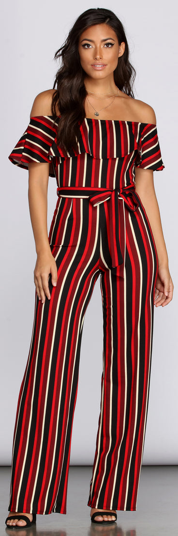 Tie Waist Striped Jumpsuit provides a stylish start to creating your best summer outfits of the season with on-trend details for 2023!