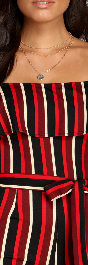 Tie Waist Striped Jumpsuit provides a stylish start to creating your best summer outfits of the season with on-trend details for 2023!