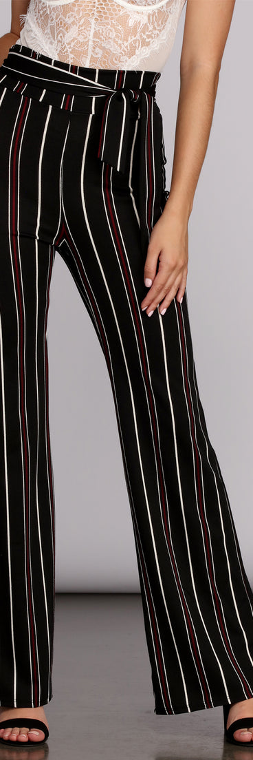 Stylin Striped High Waist Pants